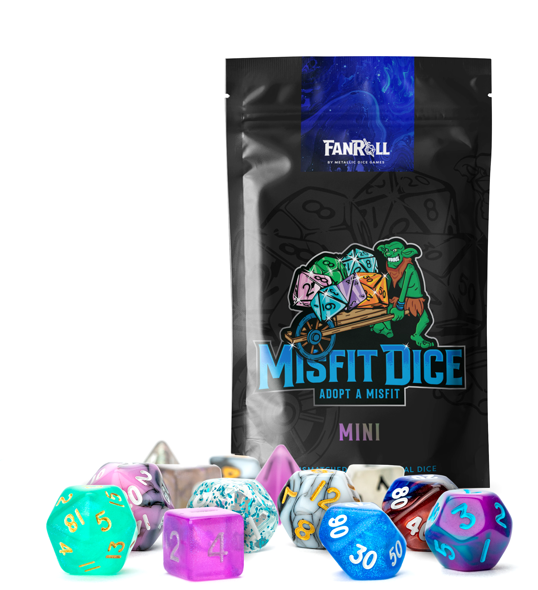 Mystery Misfit Mini Polyhedral Dice (2 Set Pack) Reprint