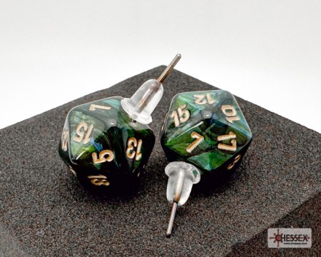 Stud Earrings Scarab Jade Mini-Poly D20