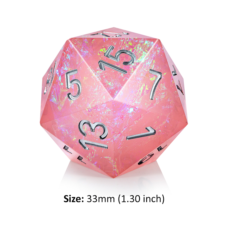 Jumbo D20 Dice - Pink Lemonade