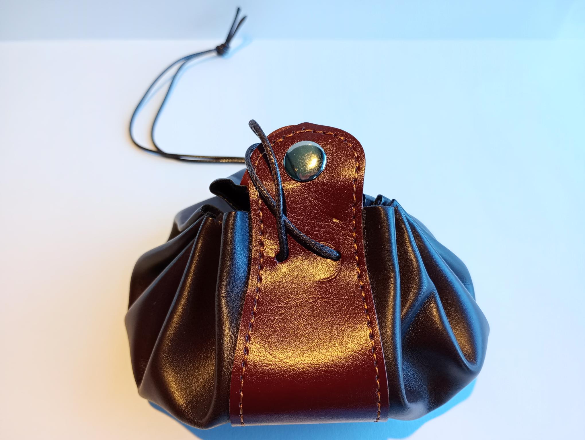 Leather Dice Bag Brown (for RPG dice)