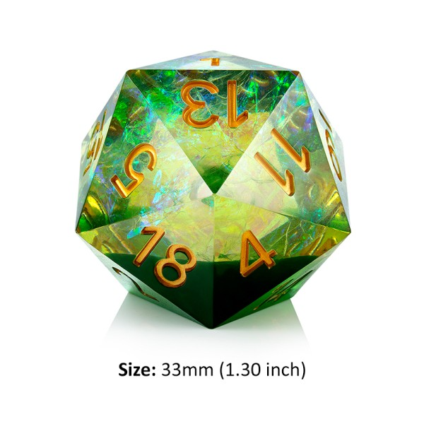 Jumbo D20 Dice - Peridot